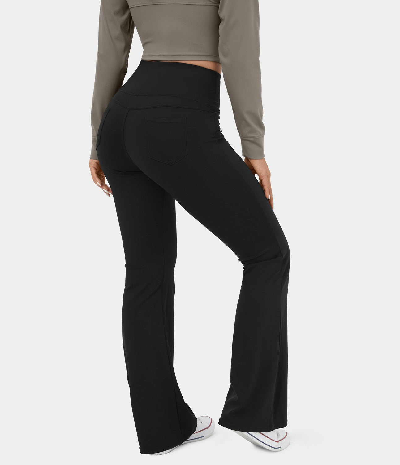 High Waisted Back Pocket Flare Yoga Leggings