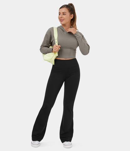 High Waisted Back Pocket Flare Yoga Leggings