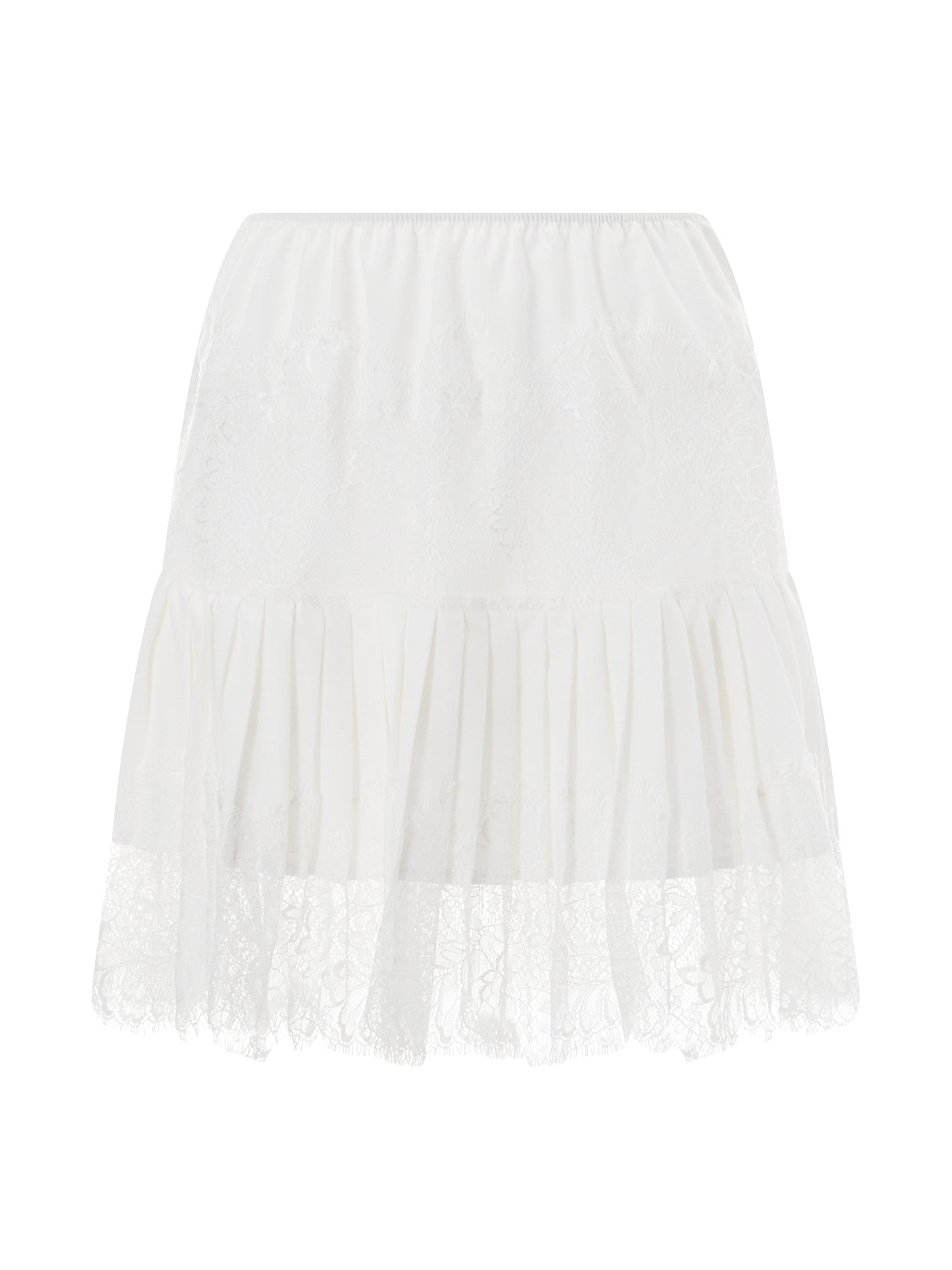 Women's Fashion Mid-Rise Pleated Lace Casual Skirt