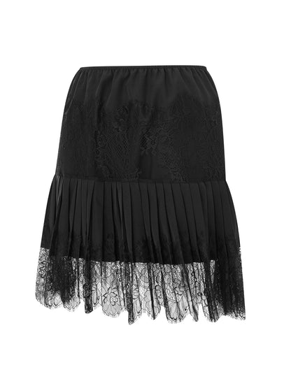 Women's Fashion Mid-Rise Pleated Lace Casual Skirt