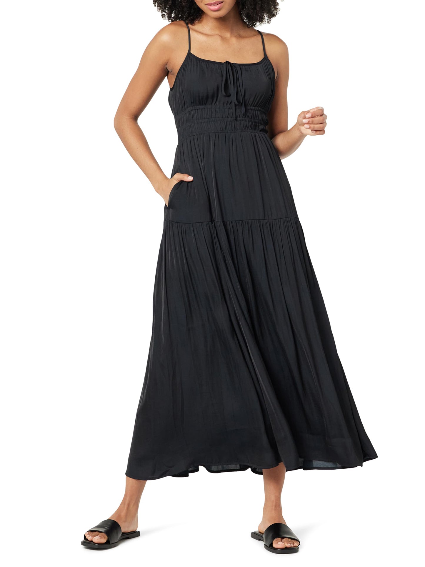 Women Summer Sleeveless Dress Casual A-Line Party Dress with Pockets