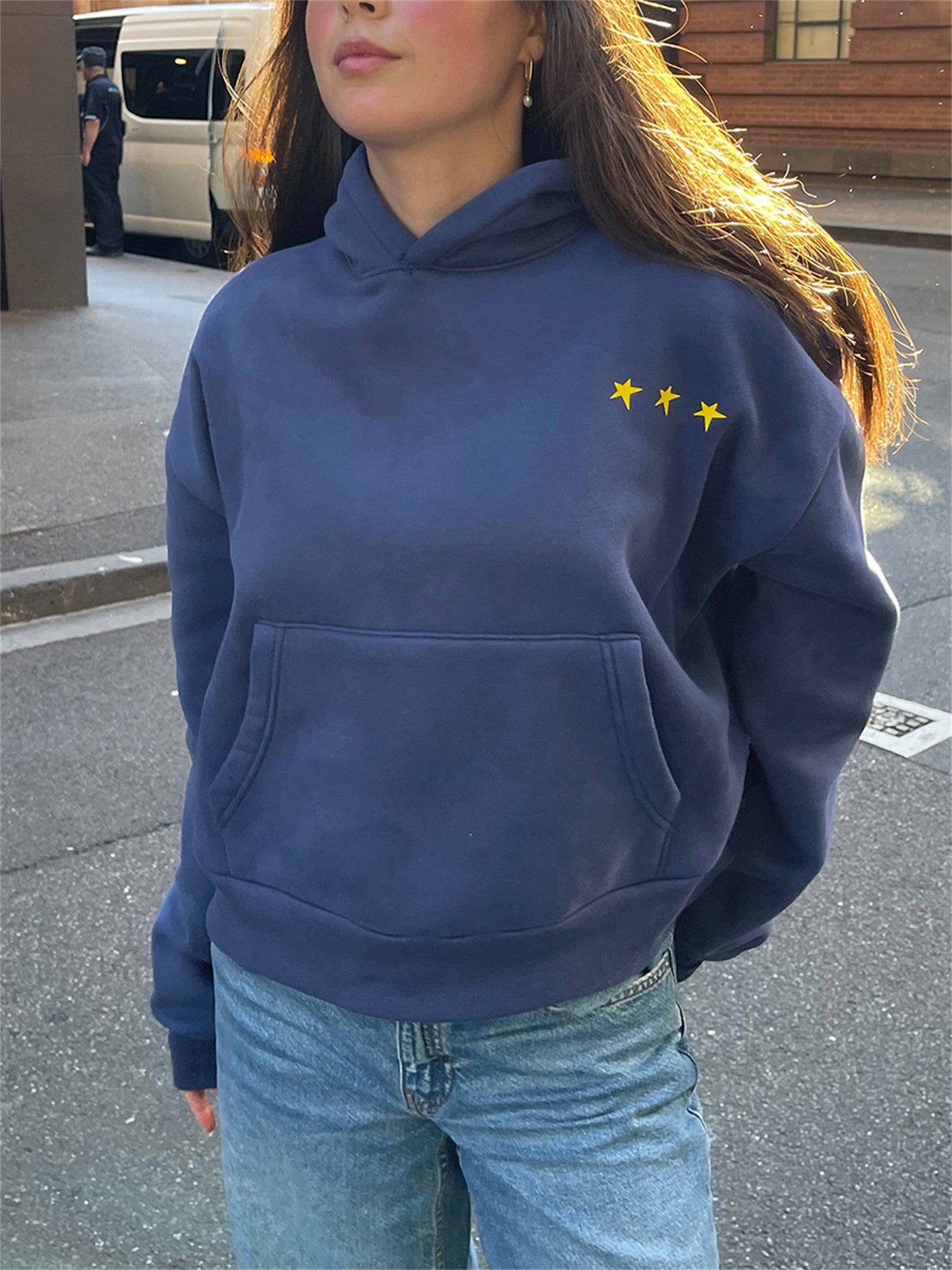 Women Graphic Hoodie Loose Long Sleeve Hooded Sweatshirt with Pocket