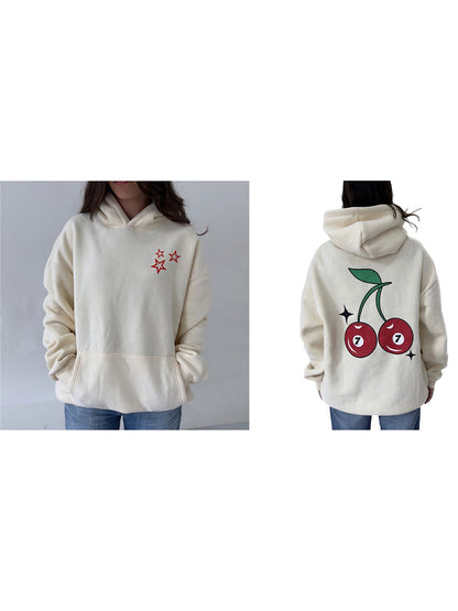 Women Graphic Hoodie Loose Long Sleeve Hooded Sweatshirt with Pocket