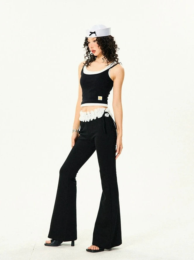 Women's Simple Lace-up Lace-up Bootcut Pants