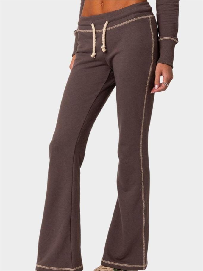 Women's Drawstring Waist Flared Sweatpants