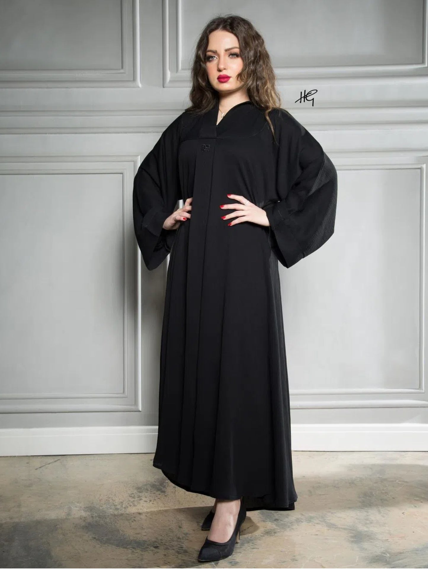 High Quality Long Sleeve Black Plus Size Dress