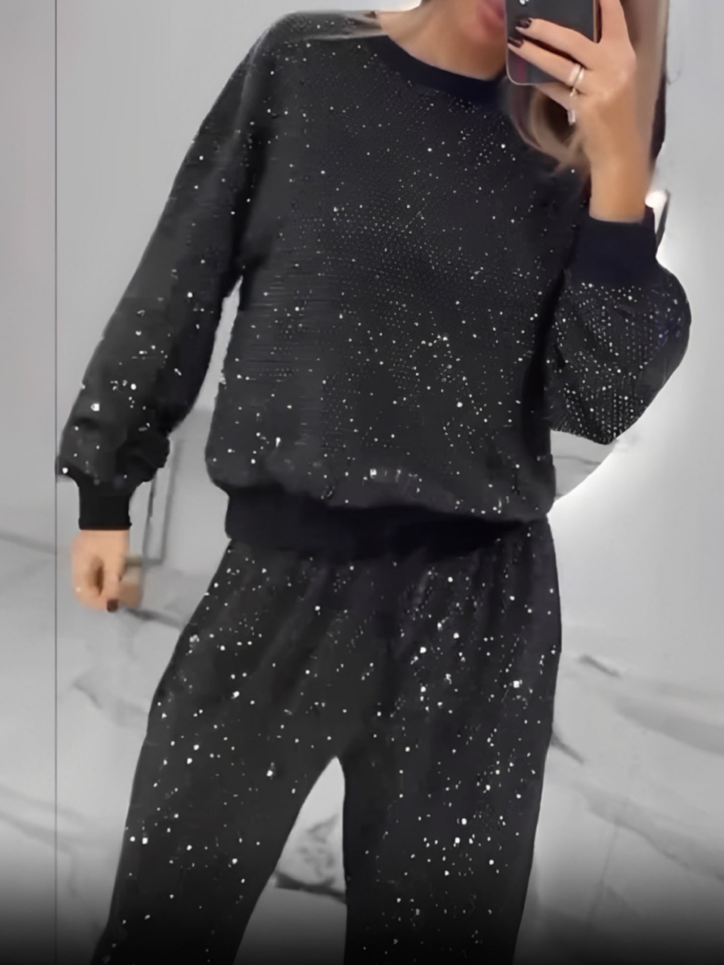 📦Free Shipping📦Sequin Top + Wide-Leg Pants Two-Piece Set