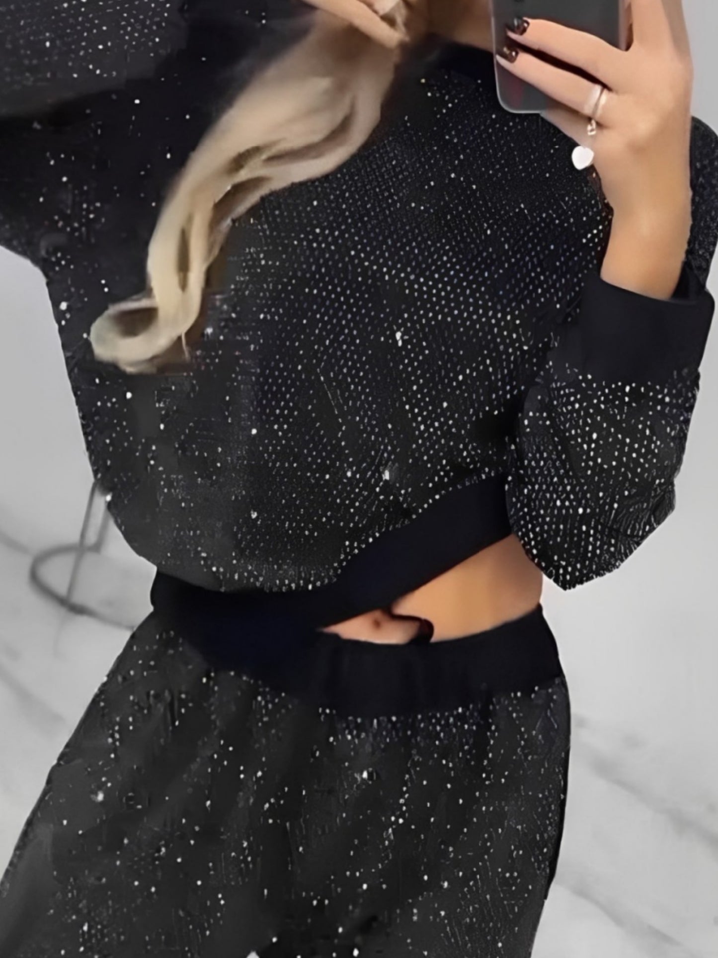 📦Free Shipping📦Sequin Top + Wide-Leg Pants Two-Piece Set