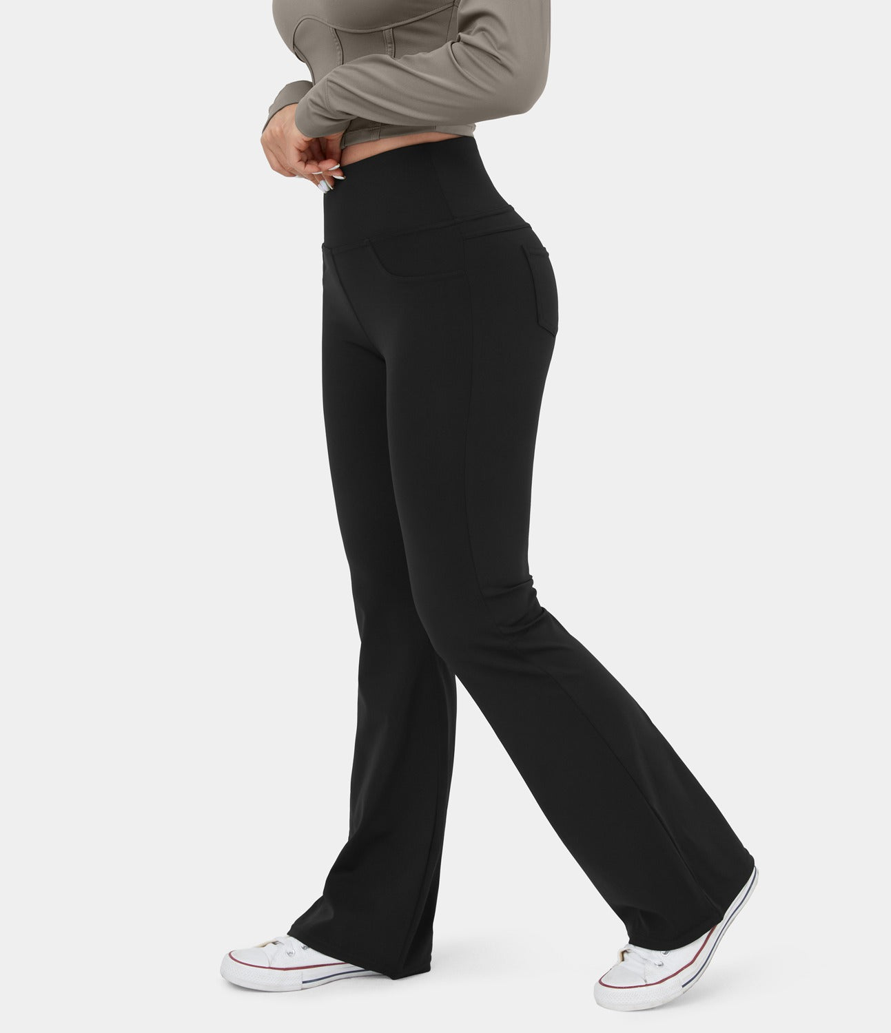 High Waisted Back Pocket Flare Yoga Leggings