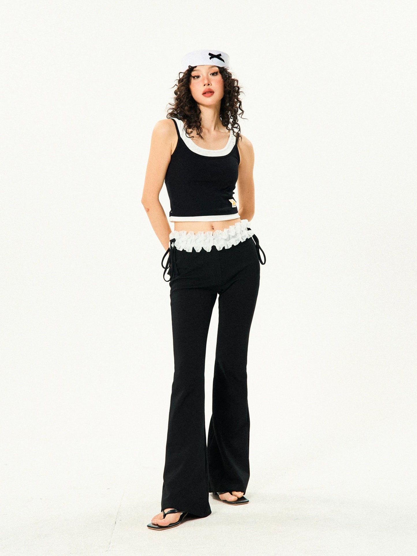 Women's Simple Lace-up Lace-up Bootcut Pants