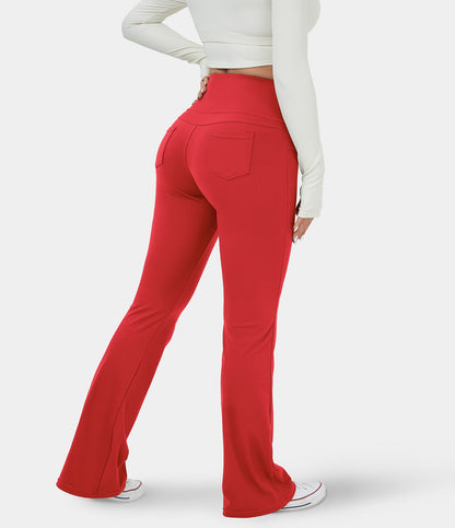 High Waisted Back Pocket Flare Yoga Leggings