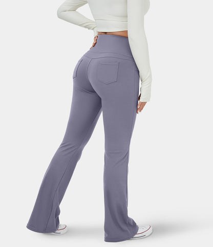 High Waisted Back Pocket Flare Yoga Leggings