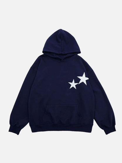 Women's Fall Hoodies Star Print Long Sleeve Hood Fleece Sweatshirt