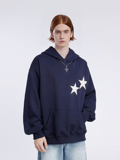 Women's Fall Hoodies Star Print Long Sleeve Hood Fleece Sweatshirt