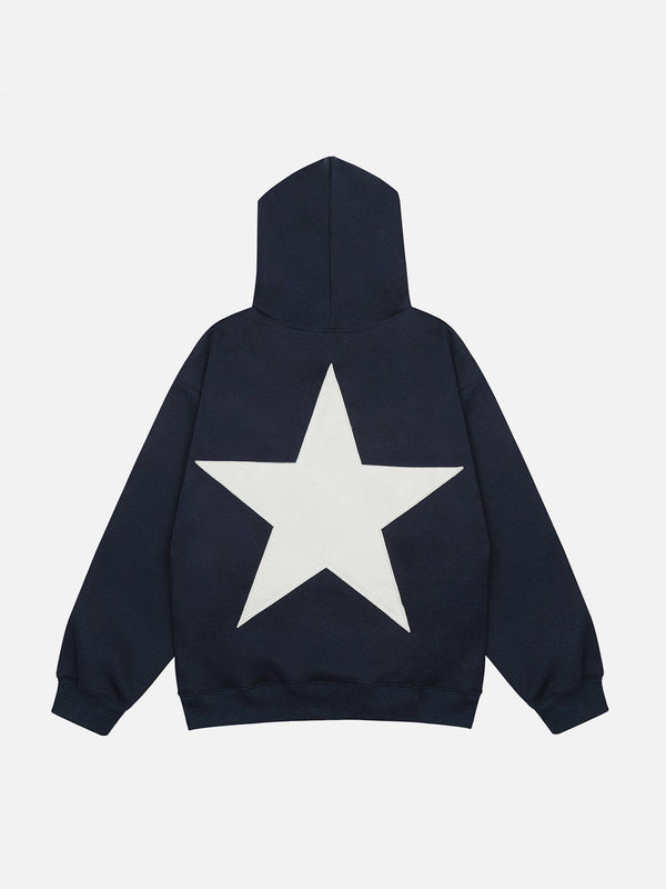 Women's Fall Hoodies Star Print Long Sleeve Hood Fleece Sweatshirt