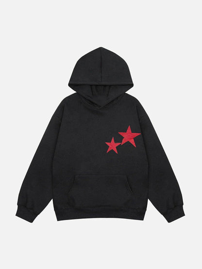 Women's Fall Hoodies Star Print Long Sleeve Hood Fleece Sweatshirt