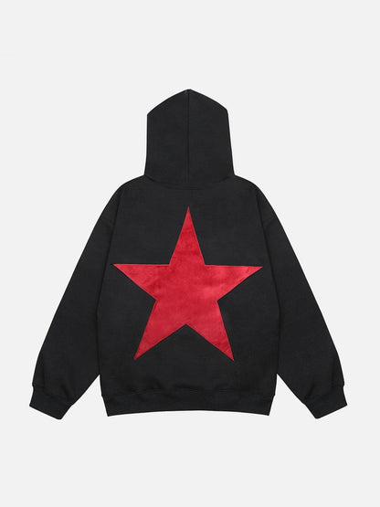 Women's Fall Hoodies Star Print Long Sleeve Hood Fleece Sweatshirt