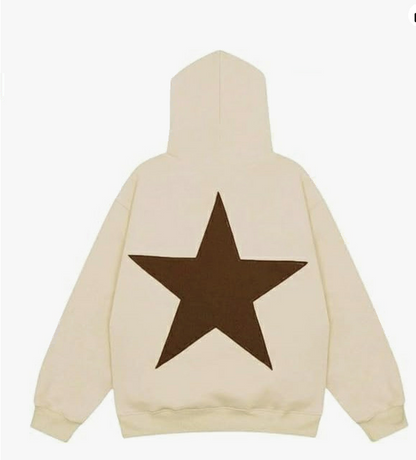 Women's Fall Hoodies Star Print Long Sleeve Hood Fleece Sweatshirt