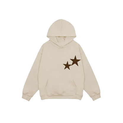 Women's Fall Hoodies Star Print Long Sleeve Hood Fleece Sweatshirt