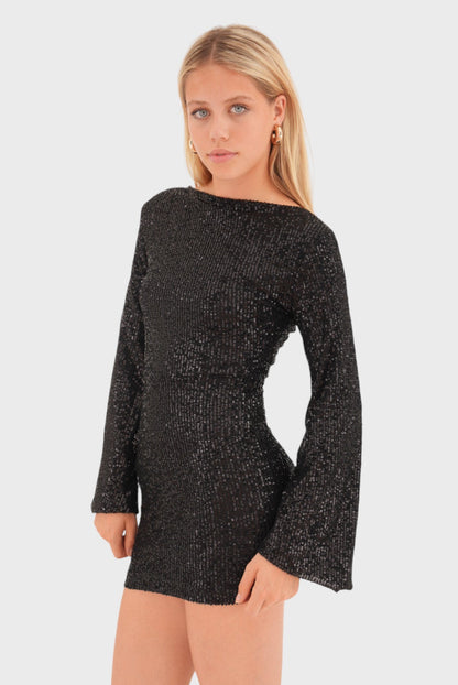 New Long Sleeve Tight Evening Dress