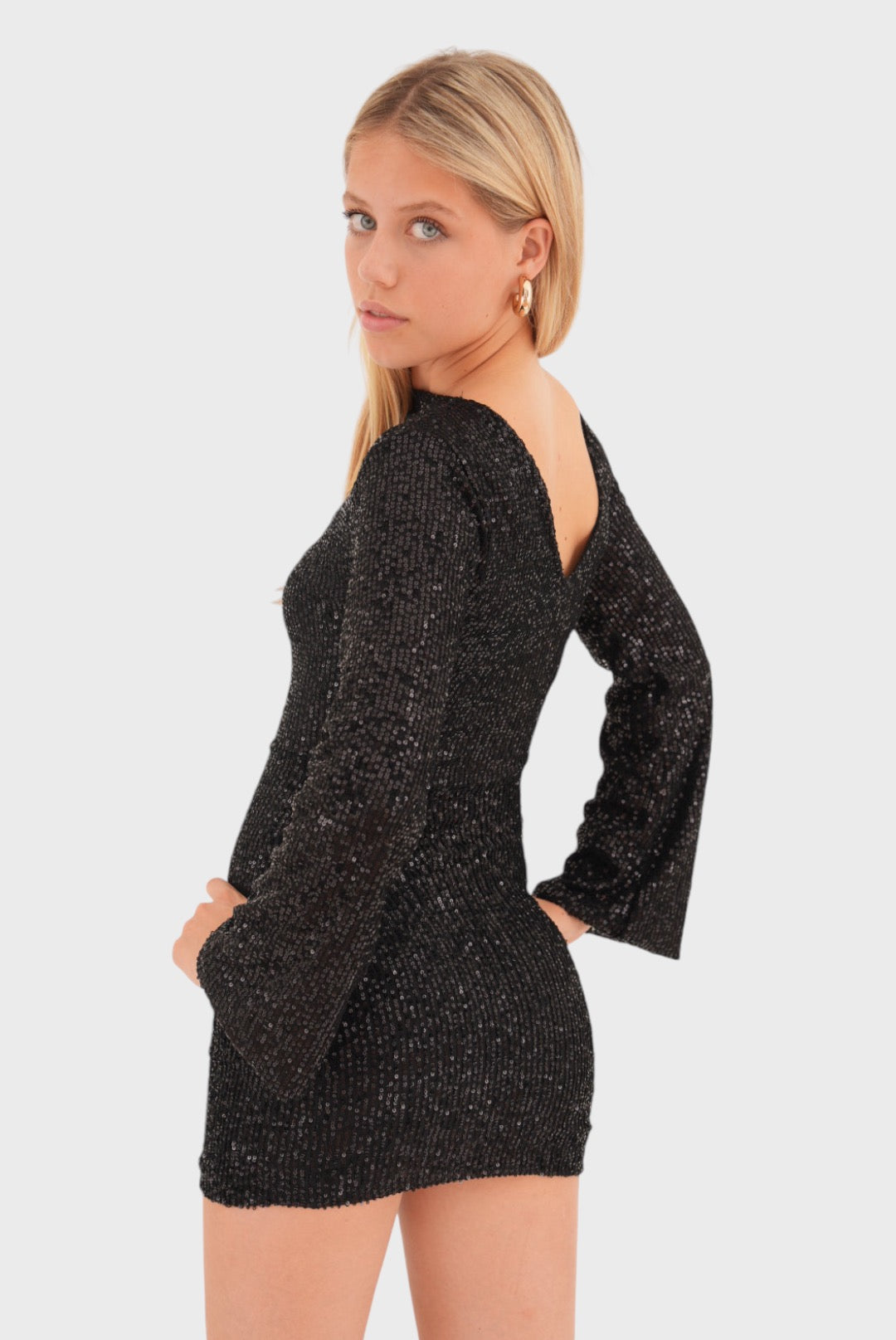 New Long Sleeve Tight Evening Dress