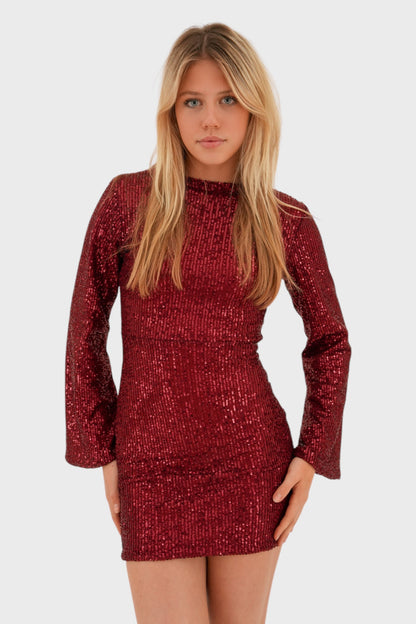 New Long Sleeve Tight Evening Dress