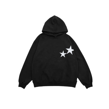 Women's Fall Hoodies Star Print Long Sleeve Hood Fleece Sweatshirt