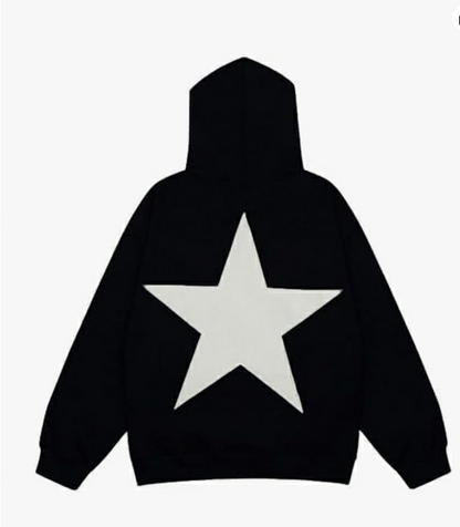 Women's Fall Hoodies Star Print Long Sleeve Hood Fleece Sweatshirt