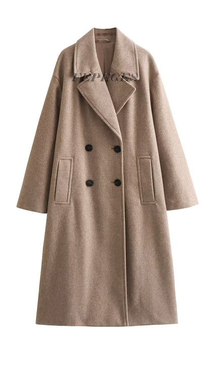 Zatrax Autumn and Winter New Lapel Long Coat