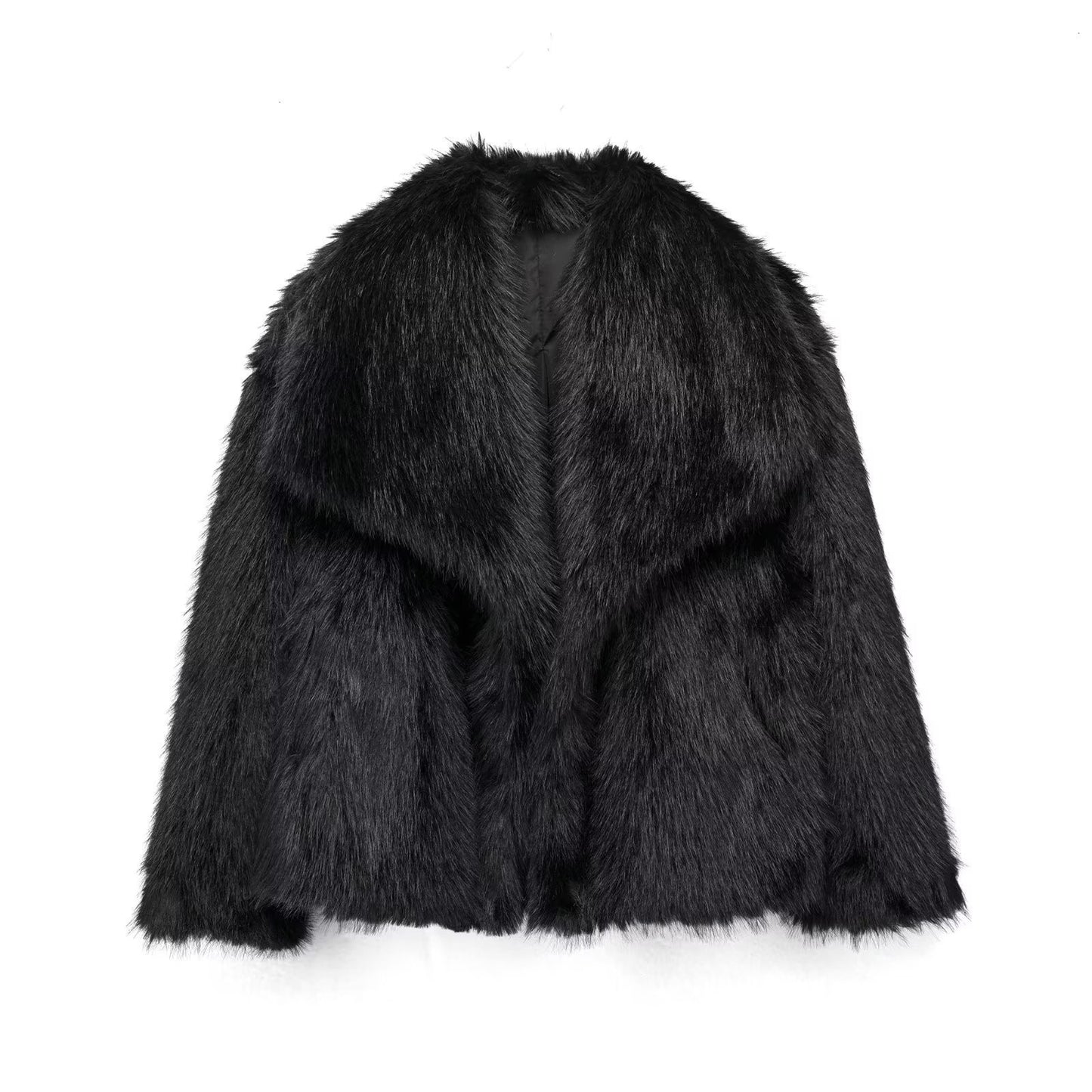 Jenniferm faux fur lapel coat