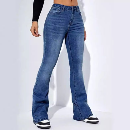 Ladies New Simple Flared Jeans Design Trousers