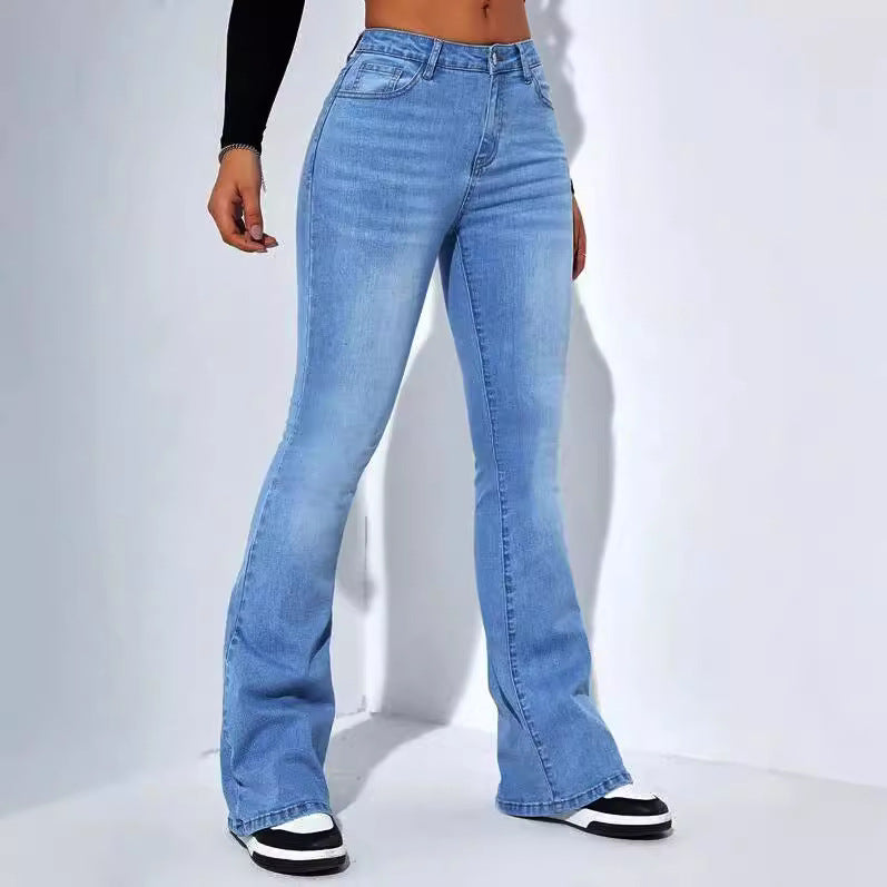 Ladies New Simple Flared Jeans Design Trousers