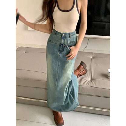 New Women's Ins Style Autumn Denim Long Skirt