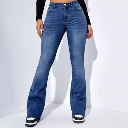 Ladies New Simple Flared Jeans Design Trousers