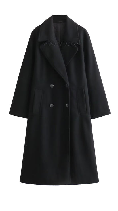 Zatrax Autumn and Winter New Lapel Long Coat