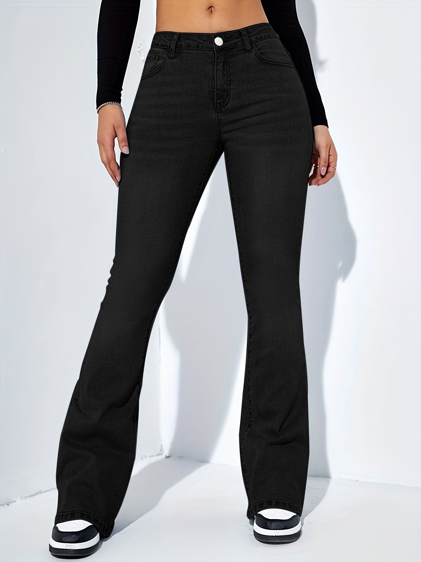 Ladies New Simple Flared Jeans Design Trousers