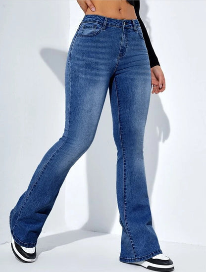 Ladies New Simple Flared Jeans Design Trousers