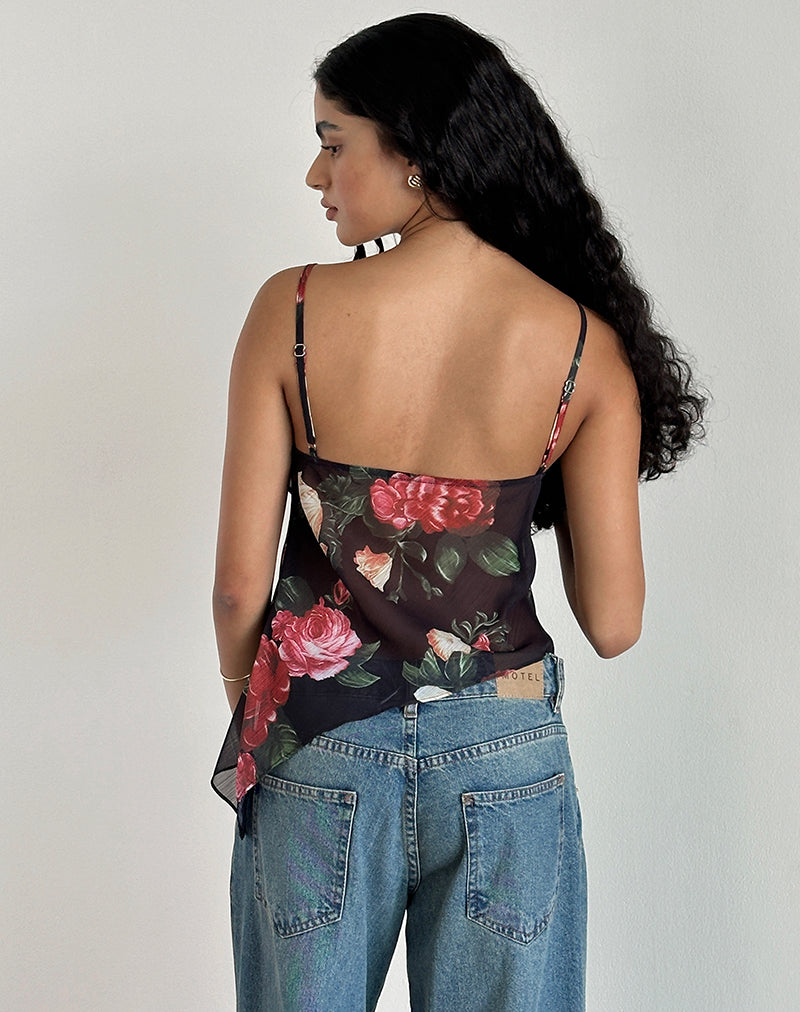 New Retro Floral Printed Camisole Top