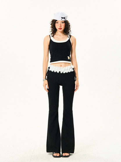 Women's Simple Lace-up Lace-up Bootcut Pants