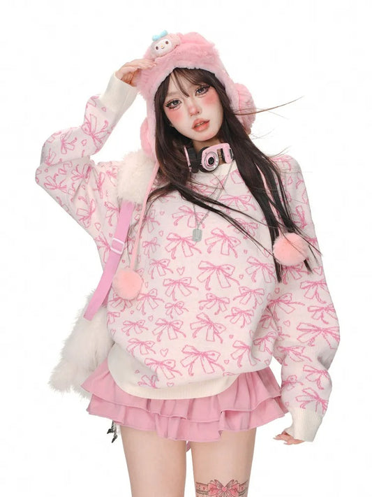 Women's Sweet Ins Style Long-Sleeved Butterfly Sweater