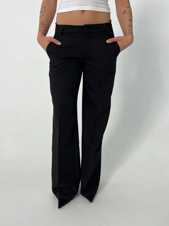 New Women's Casual Temperament Commuting Loose Straight Trousers Suit Trousers